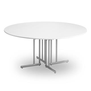 Storartet klapbord i hvid/sølvgrå.