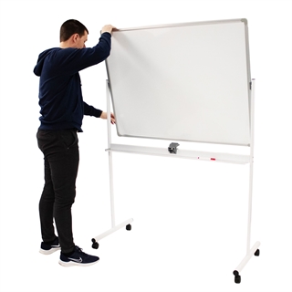 ECO dobbelt whiteboard på hjul fra FTI i hvid/alu.