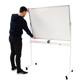 ECO dobbelt whiteboard på hjul fra FTI i hvid/alu.