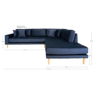 Illustration af sofaens mål