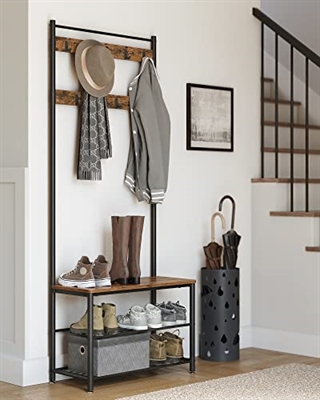 Miljøbillede af Vasagle garderobemøbel i rustik brun og sort.
