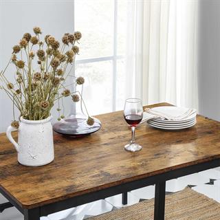 Miljøbillede af Vasagle bord- og bænkesæt i rustik brun og med sort stel.