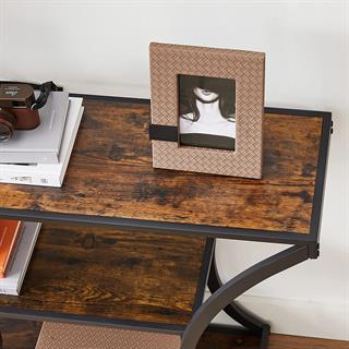 Miljøbillede af Vasagle konsolbord i rustik brun med sort stel.