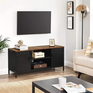 Miljøbillede af Vasagle TV-møbel i rustik brun med sort stel.