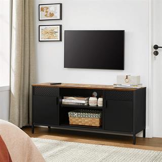 Miljøbillede af Songmics TV-møbel i rustik brun med sort stel.