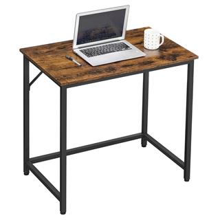 Produktbillede af Vasagle skrivebord i rustik brun med sort stel.