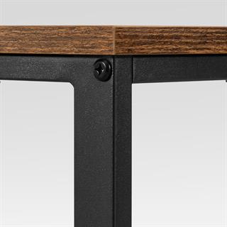 Produktbillede af stelkant på Vasagle skrivebord med hylder i rustik brun med sort stel.