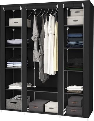Produktbillede af Vasagle garderobeskab i sort.