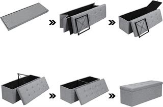 Produktbillede af Songmics ottoman i grå.