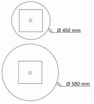 Complement A-serie søjlestel mål på flat fod