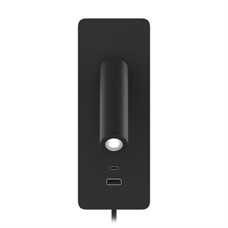 Gent USB A+C væglampe i sort fra Design by Grönlund