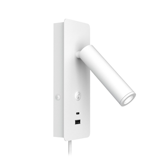 Gent USB A+C væglampe i hvid fra Design by Grönlund