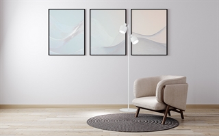 Miljøbillede med Hood Double gulvlampe i hvid fra Design by Grönlund