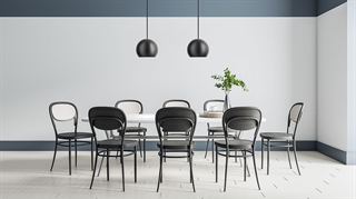 Miljøbillede med Round loftslamper fra Design by Grönlund - her i sort