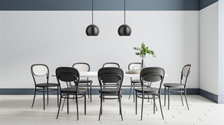 Miljøbillede med Round loftslampe i sort fra Design by Grönlund