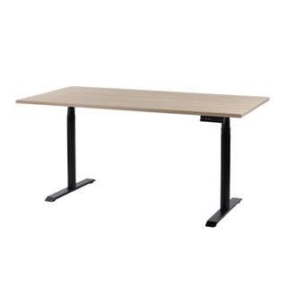 EP 5200 3-ledet hævesænkebord 90x180 i eg/sort fra FTI.