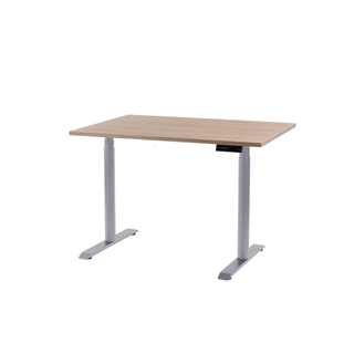 EP 5200 3-ledet hævesænkebord 80x120 i eg/sølvgrå fra FTI.