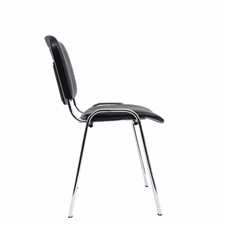 Comfort Basic konferencestol i kunstlæder i sort/krom fra FTI.