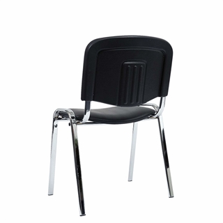 Comfort Basic konferencestol i kunstlæder i sort/krom fra FTI.