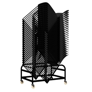 24 stk. Easystack konferencestol fra FTI vist i Easystack stolevogn.