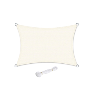 Solsejl 200x300 cm fra Songmics i beige hvid.