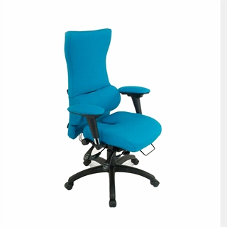 SD1 ergonomisk kontorstol fra FTI - her vist i turkisblå.