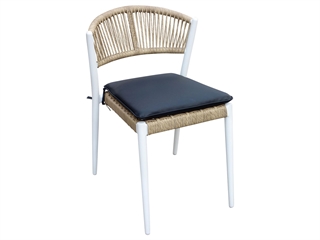 Astrid spisebordsstol i beige/hvid fra House of Sander.