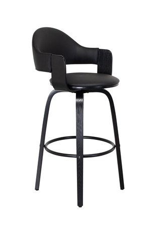 Magne sort barstol med drejefunktion fra House of Sander.