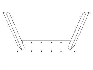 Stregtegning af Corner Base spisebordsben fra House of Sander.