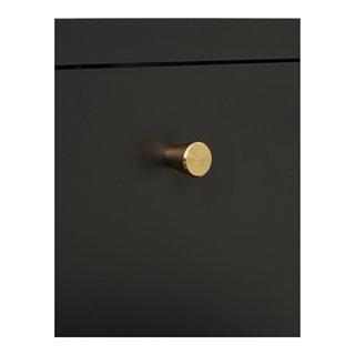 Detalje af Dalby kommode med 2 skuffer i sort fra House Nordic.