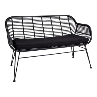 Triest havesofa i sort/sort med hynde fra House Nordic.