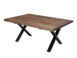 Eksempel på X Sofa Base sofabordben i sort fra House of Sander