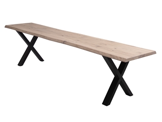 Eksempel på XS Bænk Base i sort stål fra House of Sander.
