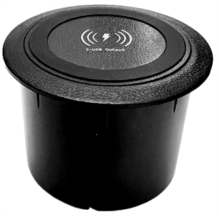 BBY-T9C - USB Stikdåse med QI oplader til indbygning fra Complement.
