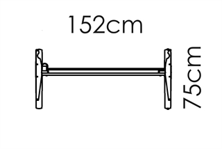 Skitse af hæve sænkestel  152 x 75 cm