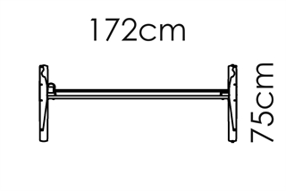 Skitse af hæve sænkestel  172 x 75 cm