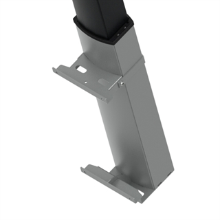 Detalje af søjlen til Conset BSR121 vægmonteret puslebord med hæve/sænkefunktion.