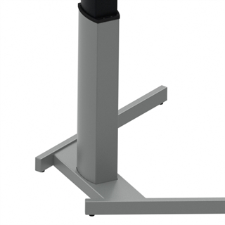 Detalje af understellet til Conset BSR121 vægmonteret puslebord med hæve/sænkefunktion.