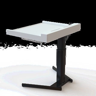 Conset BSR103 1-søjlet hæve/sænke puslebord med hæve/sænkefunktion i hvid/sort.