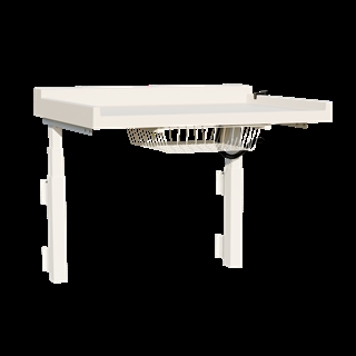 Conset BWR131 vægmonteret puslebord med hæve/sænkefunktion i hvid.