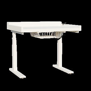 Conset BWR127 2-søjlet hæve/sænke puslebord med hæve/sænkefunktion i hvid.