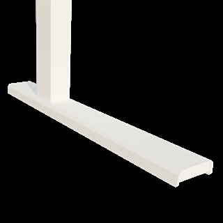 Detalje af understellet til Conset BWR127 2-søjlet hæve/sænke puslebord med hæve/sænkefunktion i hvid.