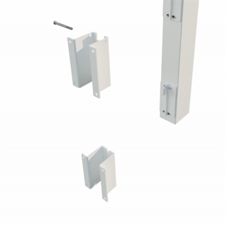 Nærbillede af monteringen af Conset BWR129 vægmonteret puslebord med vask og hæve/sænkefunktion i hvid.