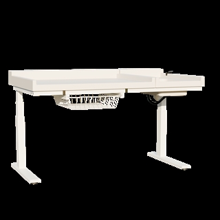 Conset BWR123 puslebord med vask og hæve/sænkefunktion i hvid.