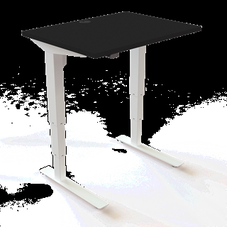 501-37 Børne/junior hæve/sænkebord 80x60 cm i sort/hvid fra Conset 