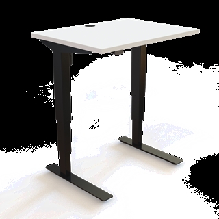 501-37 Børne/junior hæve/sænkebord 80x60 cm i hvid/sort fra Conset 