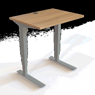 501-37 Børne/junior hæve/sænkebord 80x60 cm i valnød/sølvgrå fra Conset 