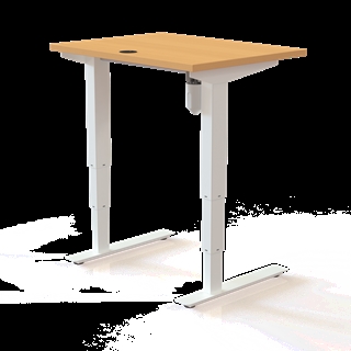 501-37 Børne/junior hæve/sænkebord 80x60 cm i bøg/hvid fra Conset 