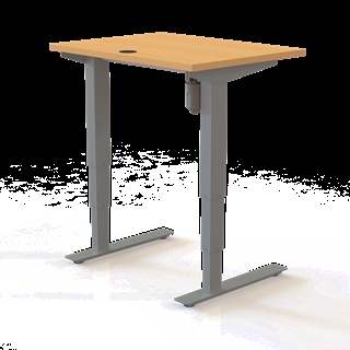 501-37 Børne/junior hæve/sænkebord 80x60 cm i bøg/sølvgrå fra Conset 