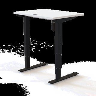 501-37 Børne/junior hæve/sænkebord 80x60 cm i hvid/sort fra Conset 